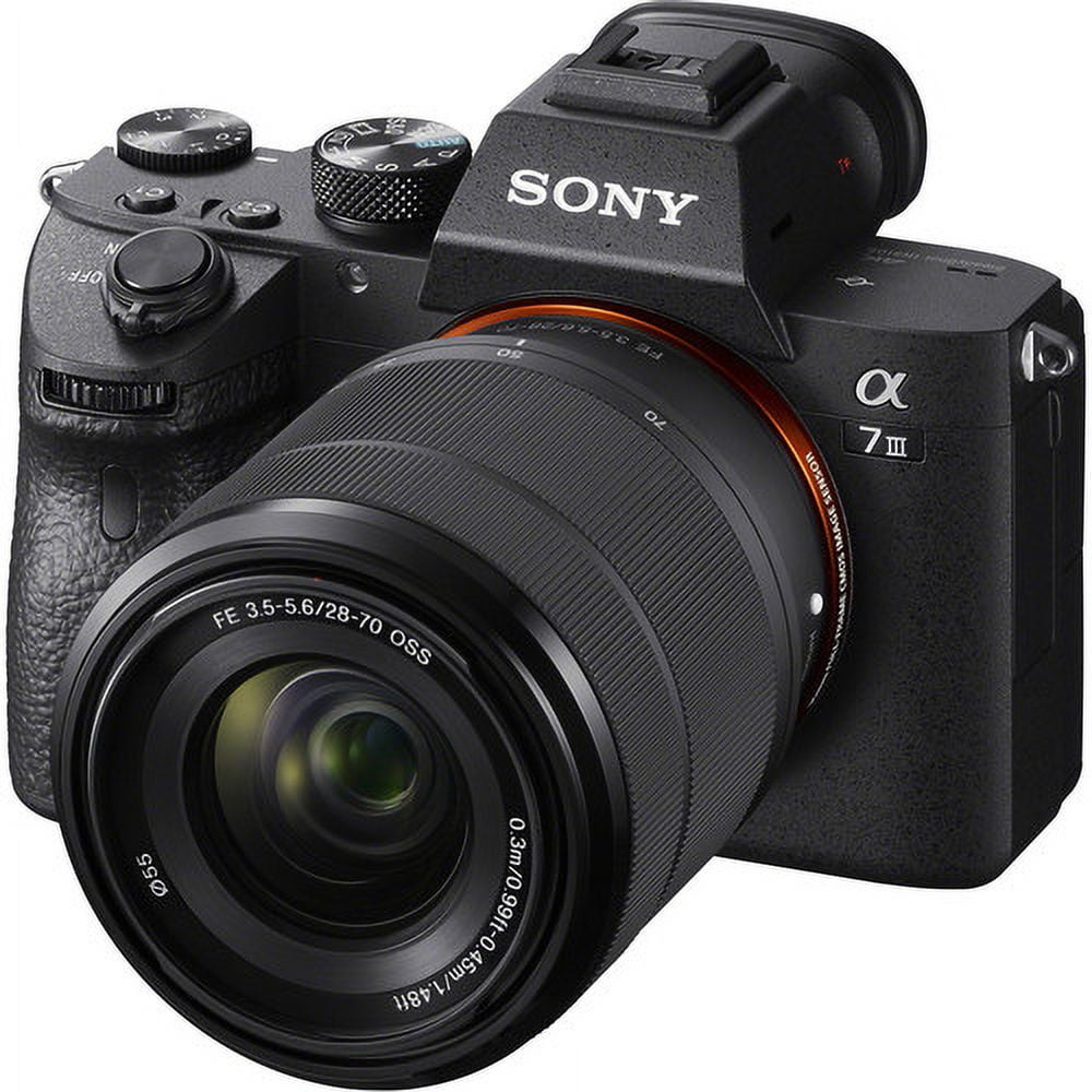 Sony a7 III Mirrorless Camera w/ 28-70mm Lens + 64GB Memory, LED Light, Filters, Case & Software Bundle