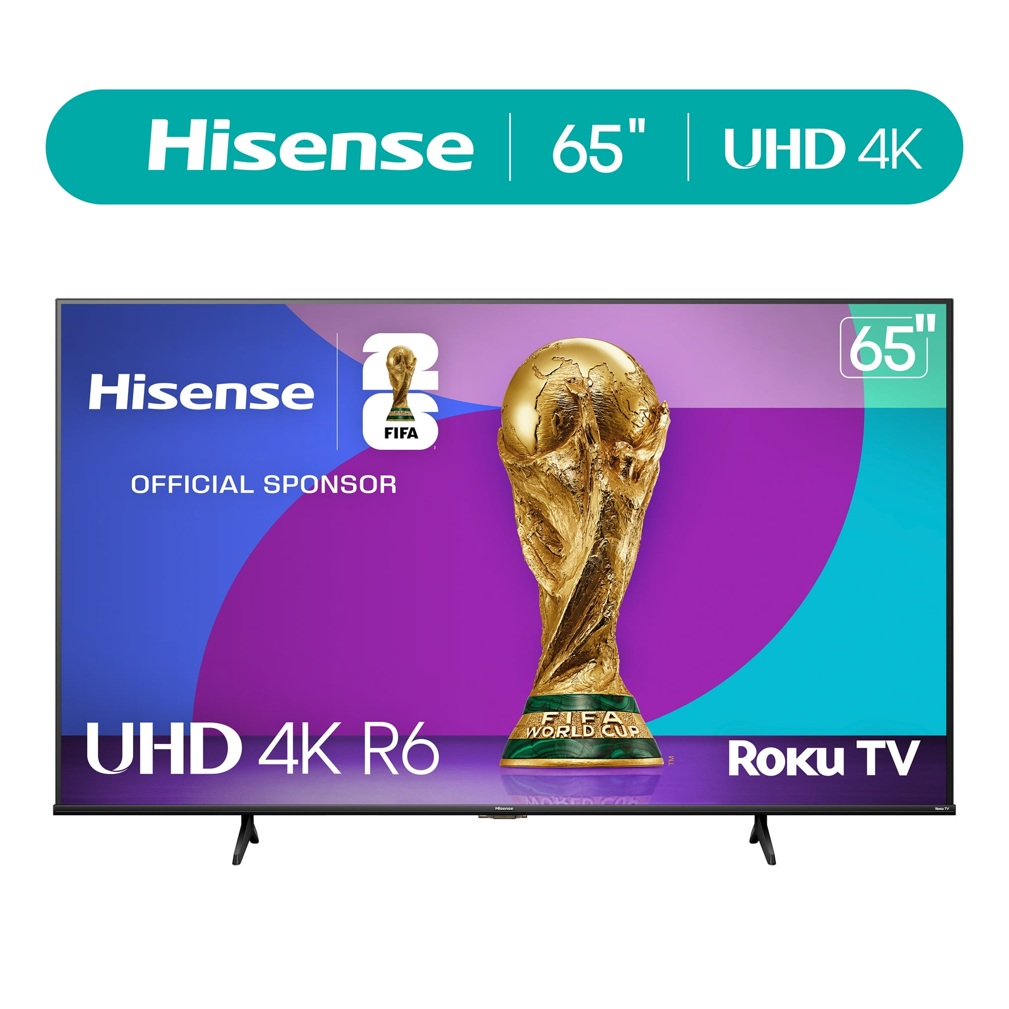 Hisense 65″ Class 4K UHD LCD Roku Smart TV HDR R6 Series 65R6E4