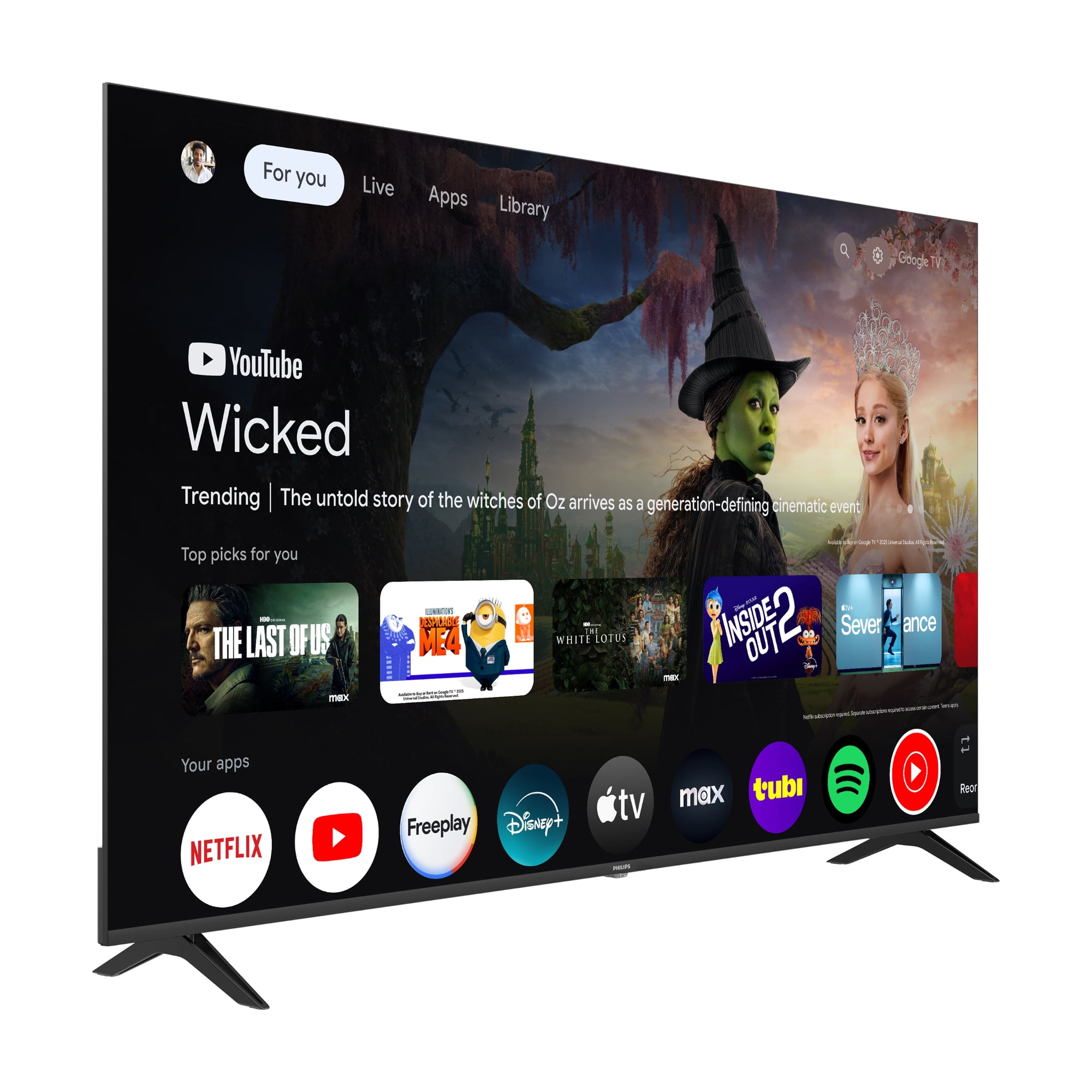 Philips 75″ Class QLED 4K UHD (2160p) Google Smart TV (75PQL7456/F7)