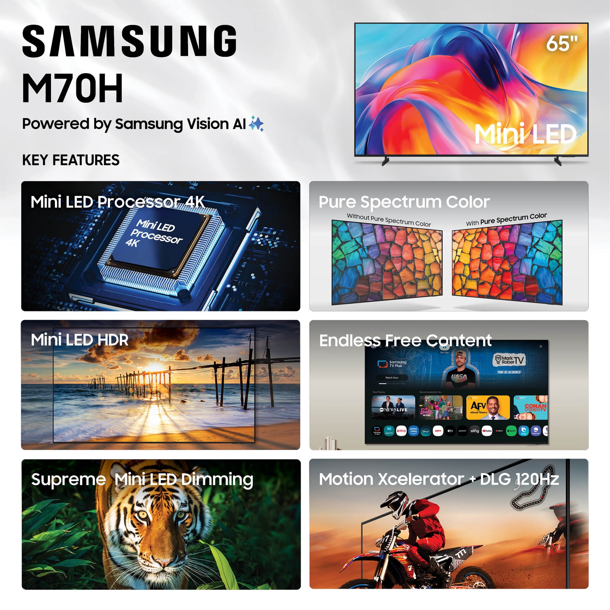 Samsung 65” Class M70HB Series Mini LED 4K UHD Samsung Vision AI Companion Smart Tizen TV 2026